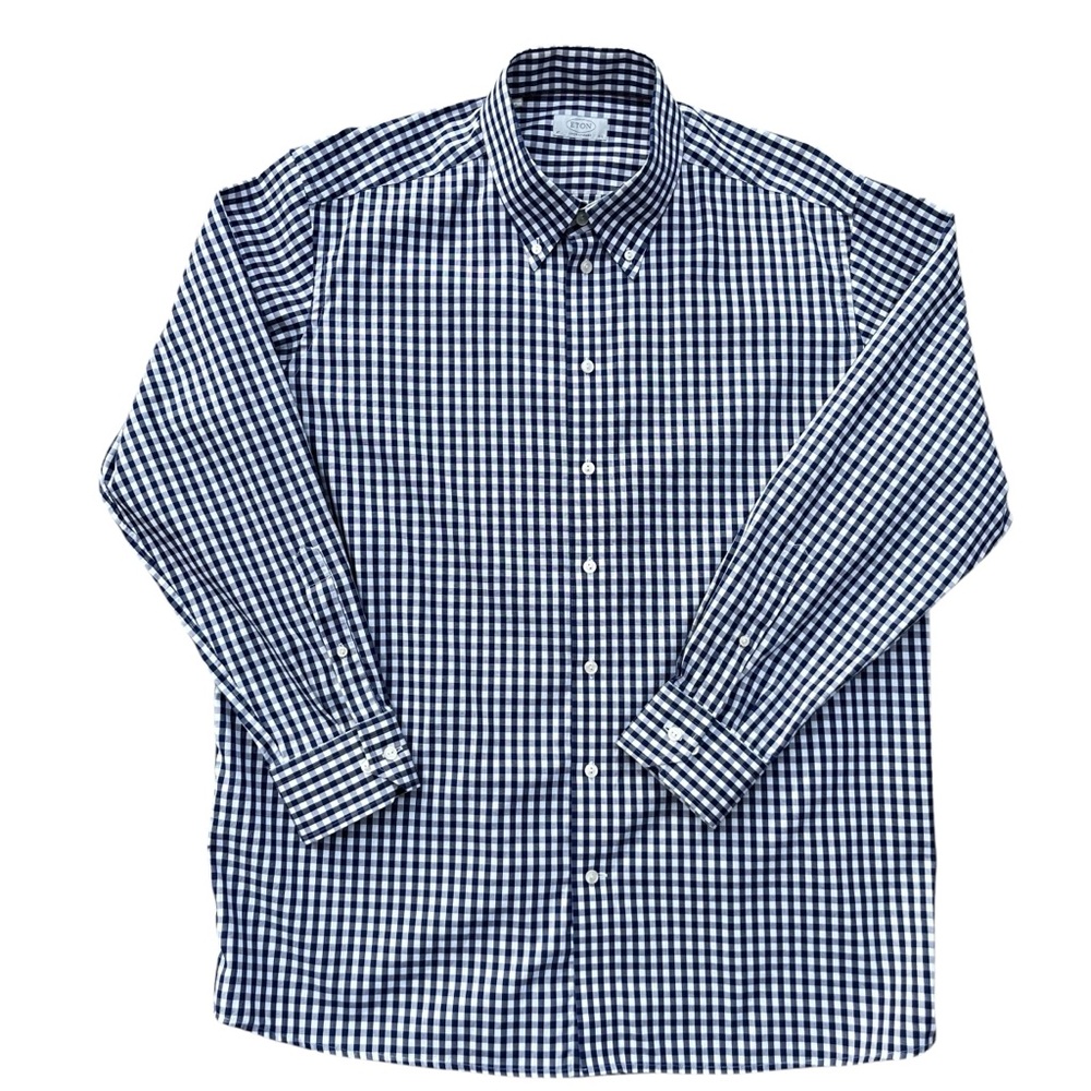 Eton Shirt Checked Dress Luxury Tailored Premium 18.5 3XL